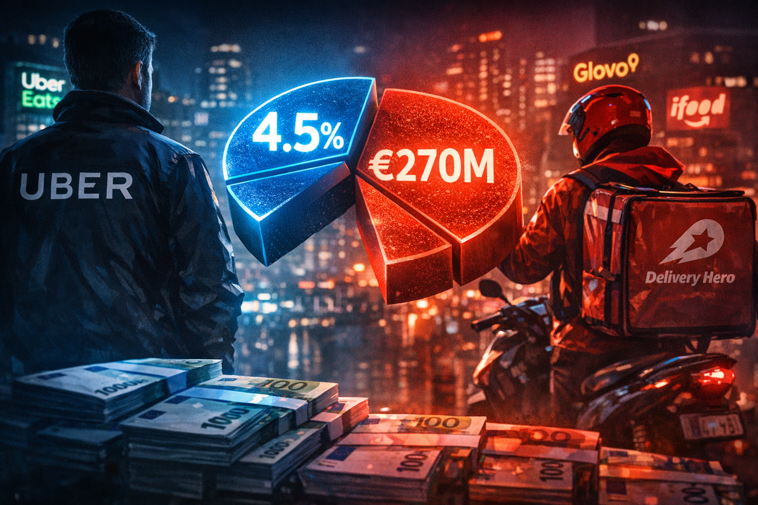 Uber Secures 4.5% Stake in Delivery Hero for 270 Million Euros from Prosus